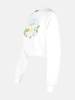 'CROP' WHITE COTTON SWEATSHIRT