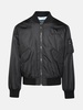 BLACK NYLON BOMBER JACKET