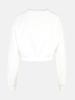 'CROP' WHITE COTTON SWEATSHIRT