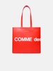 RED LEATHER SHOPPING BAG