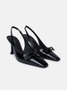 BLACK PATENT LEATHER SLING BACK