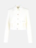 WHITE COTTON BLEND JACKET