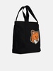 'FOX HEAD' BLACK COTTON SHOPPING BAG