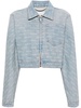 Miu Miu Women Logo-Print Cropped Denim Jacket