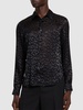 Leopard print silk blend satin shirt