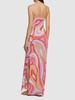 Printed silk crepe long dress