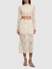 Stretch lace midi skirt