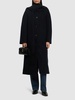 Wool long coat w/detachable scarf