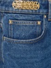 Mid rise denim straight jeans w/ chain