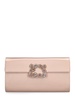 Flower buckle leather envelope clutch