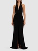 Long draped jersey halter dress