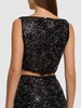 Sequined tweed crop top