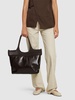 Elma leather & cotton top handle bag