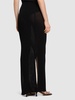 Silk rib knit high slit long skirt