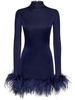 Luna jersey mini dress w/feathers