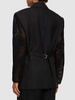 Silk blazer w/ embroidered lace sleeves