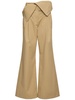 Twill fold-over flared trench pants