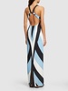 Sleeveless crepe open back long dress