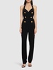 V-neck tailored crepe jumpsuit