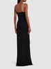 Viscose blend long dress w/crystals