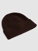 Ribbed knit virgin wool beanie