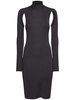 Viscose knit turtleneck midi dress