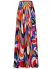 Cotton high waist wide long skirt