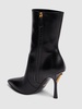 100mm Leather zip-up ankle boots