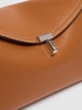 T-Lock pebble grain leather clutch