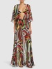 Silk chiffon Marmo print robe dress