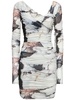 Marmo printed stretch tulle mini dress