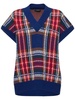 Gilette check wool short-sleeve sweater