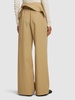 Twill fold-over flared trench pants