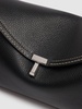 T-Lock pebble grain leather clutch