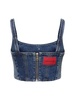 Denim bustier top w/crystals