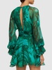 Malachite printed silk chiffon dress