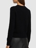 Embellished neck l/s wool knit top