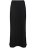 Wool blend twill long skirt