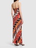 Girandole printed silk twill long dress