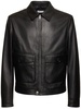 Leather bomber jacket