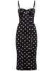 Polka dots printed midi dress