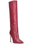 105mm Croc embossed leather tall boots