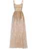 Embroidered tulle long dress