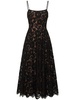 Flared lace midi dress