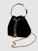 Bon Bon velvet bucket bag w/ crystals