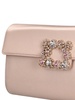 Flower buckle leather envelope clutch