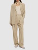 Pleated tailored linen blend pants