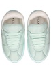 Puffy soft leather low top sneakers