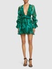 Malachite printed silk chiffon dress