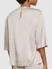 Stretch heavy silk satin t-shirt